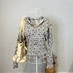 Cute vintage y2k Roxy heart gray zip-up hoodie